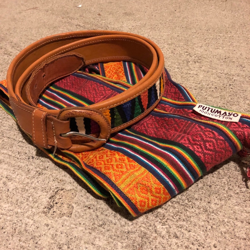 Putumayo 100% cotton scarf with matching belt